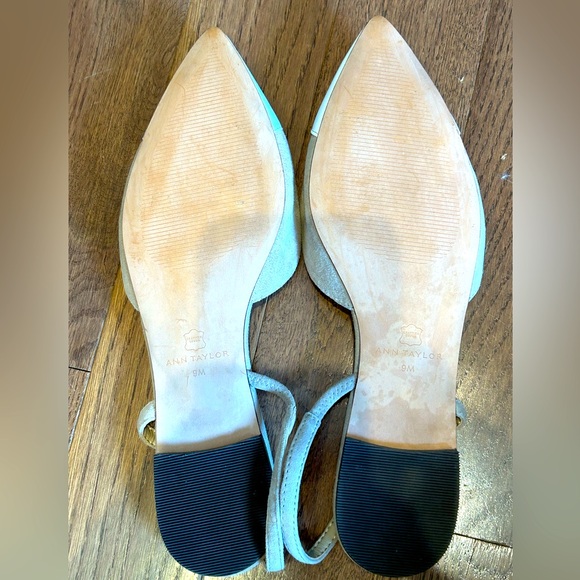 ANN TAYLOR s9 pointy toe cap flats-So cute! Leather/suede Sml marks c last pics - Picture 6 of 8